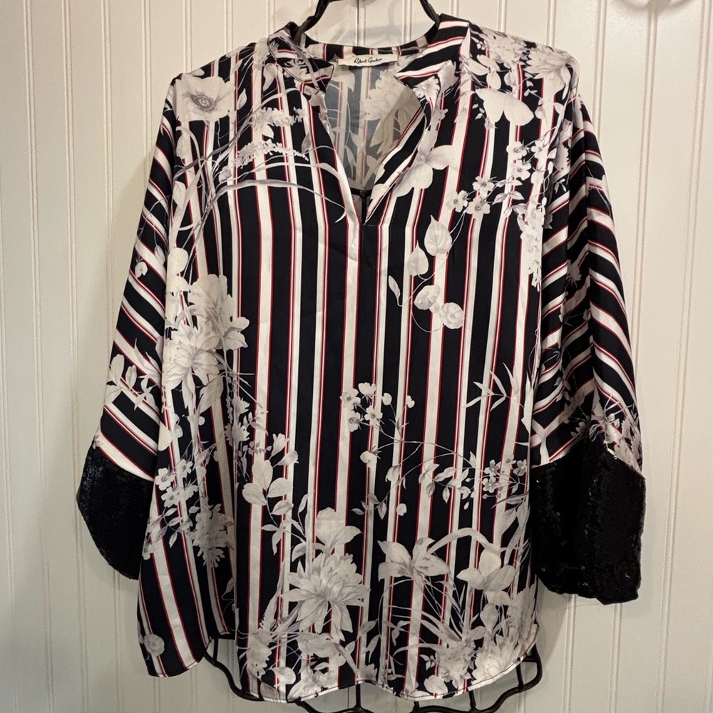 Floral Striped Women's Top